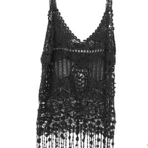 Crochet tank top- black